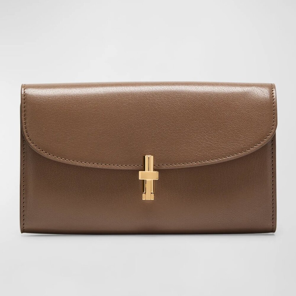 The Row Sofia Continental Wallet in Shiny Kid Leather